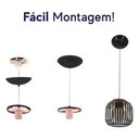 Ver imagem 5 de Luminária Teto Tipo Pendente Lustre 15w 65cm Mônaco Bronze