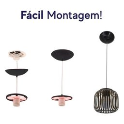 Luminária Teto Tipo Pendente Lustre 15w 65cm Mônaco Bronze - 5