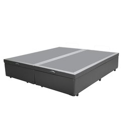 Cama Box Baú Casal Bipartido HomeQueen Corino Cinza 41x138x188 - 2