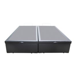 Cama Box Baú Casal Bipartido HomeQueen Corino Cinza 41x138x188 - 3