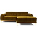 Ver imagem 3 de Sofá Molino 3 Lugares 230cm Chaise Esquerdo Pés Gold Veludo Mostarda - Nexta Casa