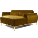 Ver imagem 1 de Sofá Molino 3 Lugares 230cm Chaise Esquerdo Pés Gold Veludo Mostarda - Nexta Casa