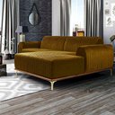 Ver imagem 5 de Sofá Molino 3 Lugares 230cm Chaise Esquerdo Pés Gold Veludo Mostarda - Nexta Casa