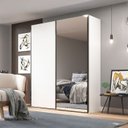 Ver imagem 1 de Guarda Roupa Veneto em Mdf 183x230cm 2 Portas com Espelho Branco 1001
