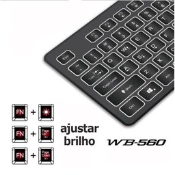 Teclado Semi Mecanico Gamer Usb Pc Computador Luminoso W560 Luuk Young - 13