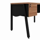 Ver imagem 5 de Mesa Escrivaninha 150cm x 60cm com Gaveteiro Suspenso e Tampo Chanfrado F5 Office Cor:Nogal com