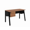 Ver imagem 2 de Mesa Escrivaninha 150cm x 60cm com Gaveteiro Suspenso e Tampo Chanfrado F5 Office Cor:Nogal com