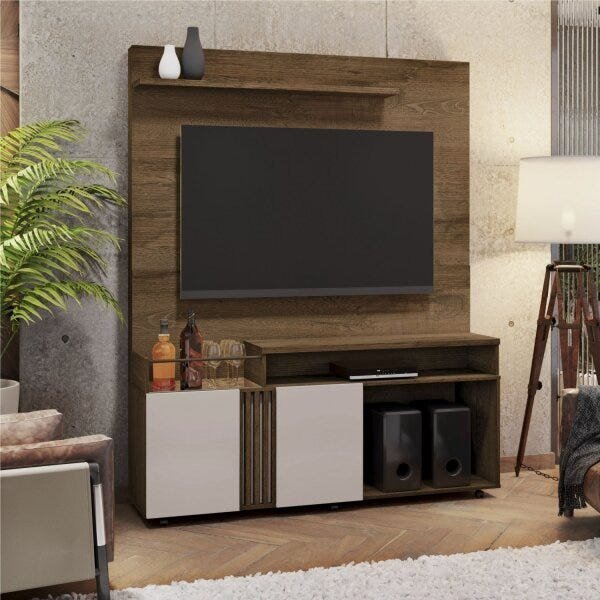 Estante Home para TV até 65 Polegadas 2 Portas 2 Nichos 1 Prateleira Love Candian JCM - 1