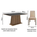 Ver imagem 7 de Mesa Tampo De Vidro Com 6 Cadeiras Rustic/Preto/Imperial