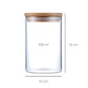 Ver imagem 3 de Kit 3 Potes Herméticos Vidro Tampa Bambu 15 X 10 Cm 950ml