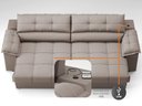 Ver imagem 6 de Sofá com Carregador Usb e Molas no Assento Retrátil Reclinável Mimo 2,00m Velosuede Bege - Netsofas