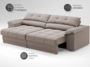 Ver imagem 4 de Sofá com Carregador Usb e Molas no Assento Retrátil Reclinável Mimo 2,00m Velosuede Bege - Netsofas