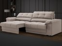 Ver imagem 1 de Sofá com Carregador Usb e Molas no Assento Retrátil Reclinável Mimo 2,00m Velosuede Bege - Netsofas
