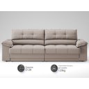 Ver imagem 3 de Sofá com Carregador Usb e Molas no Assento Retrátil Reclinável Mimo 2,00m Velosuede Bege - Netsofas