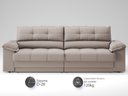 Ver imagem 3 de Sofá com Carregador Usb e Molas no Assento Retrátil Reclinável Mimo 2,00m Velosuede Bege - Netsofas