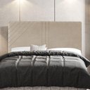 Ver imagem 4 de Cabeceira Cama Box Casal Lisboa 140Cm Suede Bege - Abmaza