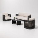 Ver imagem 7 de Conjunto Sofa Area Externa Corda Nautica Aluminio Havana