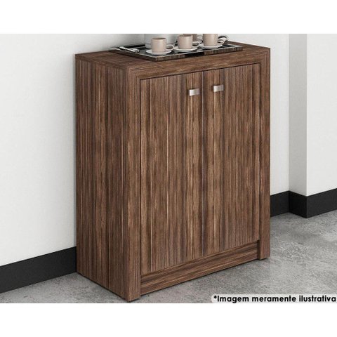Balcão de Escritório ME4103 c/ 2 Portas Nogal - Tecno Mobili