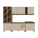 Ver mais imagens de Cozinha Compacta 100% MDF 6 Peças para Pia Connect 13 Portas 2 Gavetas Amadeirado Móveis Henn