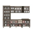 Ver imagem 2 de Cozinha Compacta 100% MDF 6 Peças para Pia Connect 13 Portas 2 Gavetas Amadeirado Móveis Henn