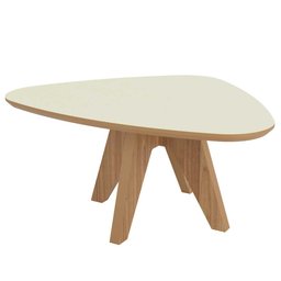 Mesa de Centro/lateral Formato Orgânico 60x50cm Tb612 Dalla Costa - Off White/freijó - 2