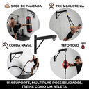 Ver mais imagens de Suporte de Parede para Saco de Pancada até 150 kg em Aço Reforçado com Fixação