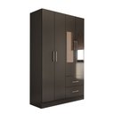 Ver imagem 3 de Guarda-roupa Solteiro Paraná 4 Portas 2 Gavetas com Espelho Preto - Panorama Móveis