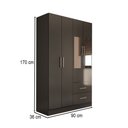 Ver imagem 4 de Guarda-roupa Solteiro Paraná 4 Portas 2 Gavetas com Espelho Preto - Panorama Móveis