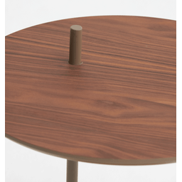 Mesa de Apoio Bumbo - Tampo Nogueira Natural - Base Aço Carbono - 2