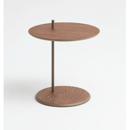 Mesa de Apoio Bumbo - Tampo Nogueira Natural - Base Aço Carbono - 3
