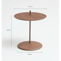 Mesa de Apoio Bumbo - Tampo Nogueira Natural - Base Aço Carbono - 5