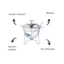 Ver imagem 3 de Rechaud Redondo 4l com Concha Vidro em Inox Mimo Style