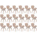 Ver imagem 1 de Kit 18 Cadeiras de Jantar Charles Eames Slim Wood Estofada - Nude