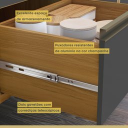 Paneleiro 2 Portas 3 Gavetas Baronesa 100% Mdf - 4 Paneleiro 2 Portas 3 Gavetas Baronesa 100% Mdf - 4