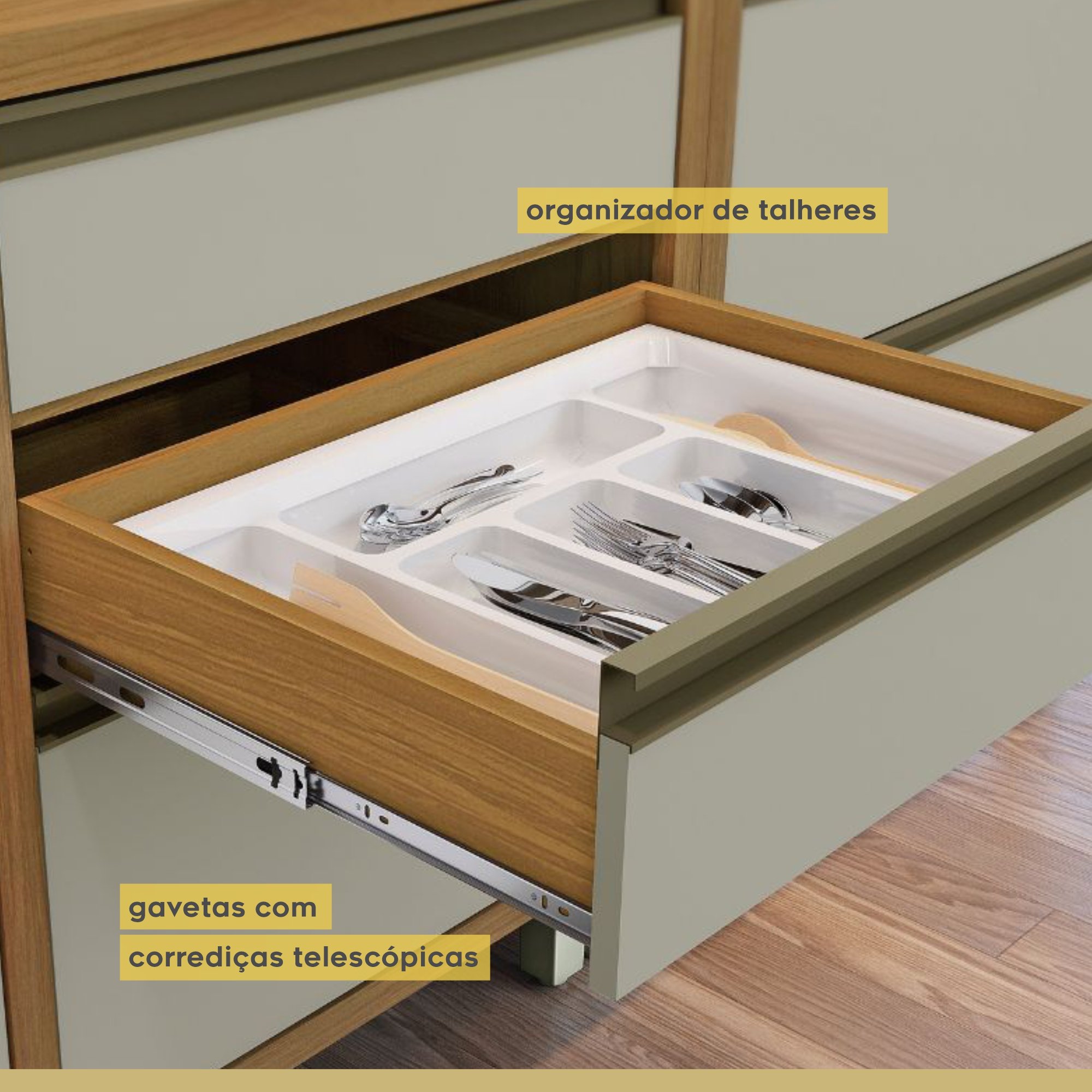 Cozinha Modulada 5 Peças Ripado Baronesa 100% Mdf - 10