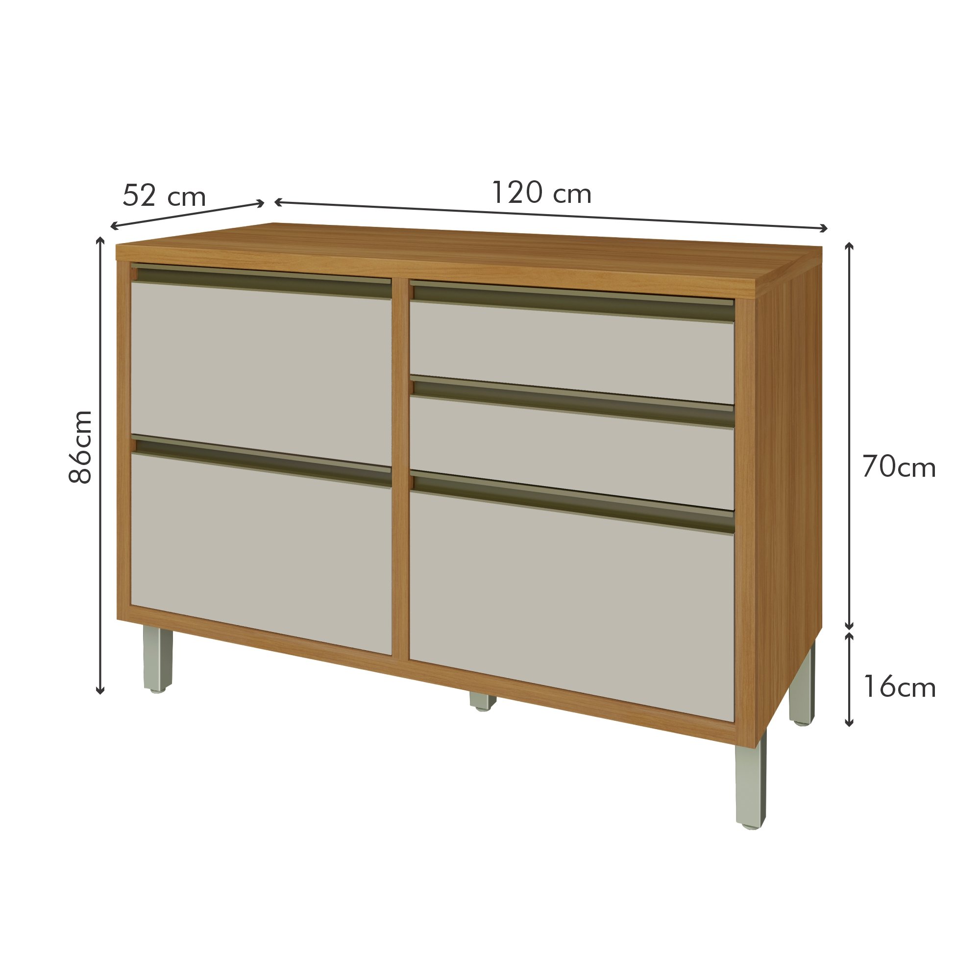 Cozinha Modulada 5 Peças Ripado Baronesa 100% Mdf - 12