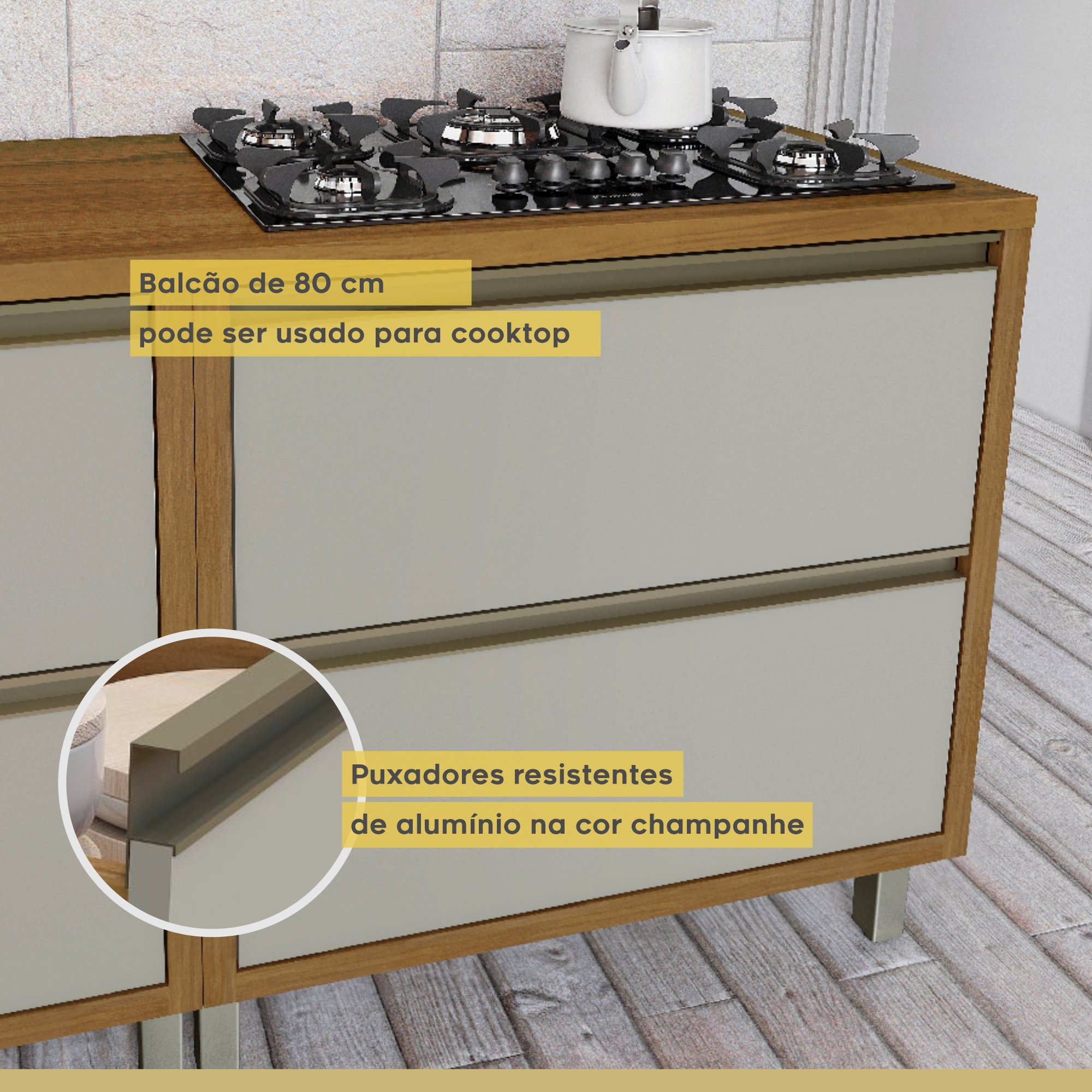 Cozinha Modulada 5 Peças Ripado Baronesa 100% Mdf - 14