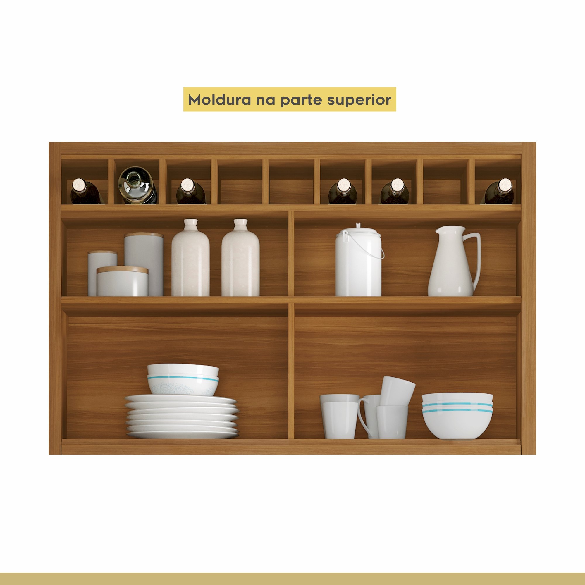 Cozinha Modulada 5 Peças Ripado Baronesa 100% Mdf - 6