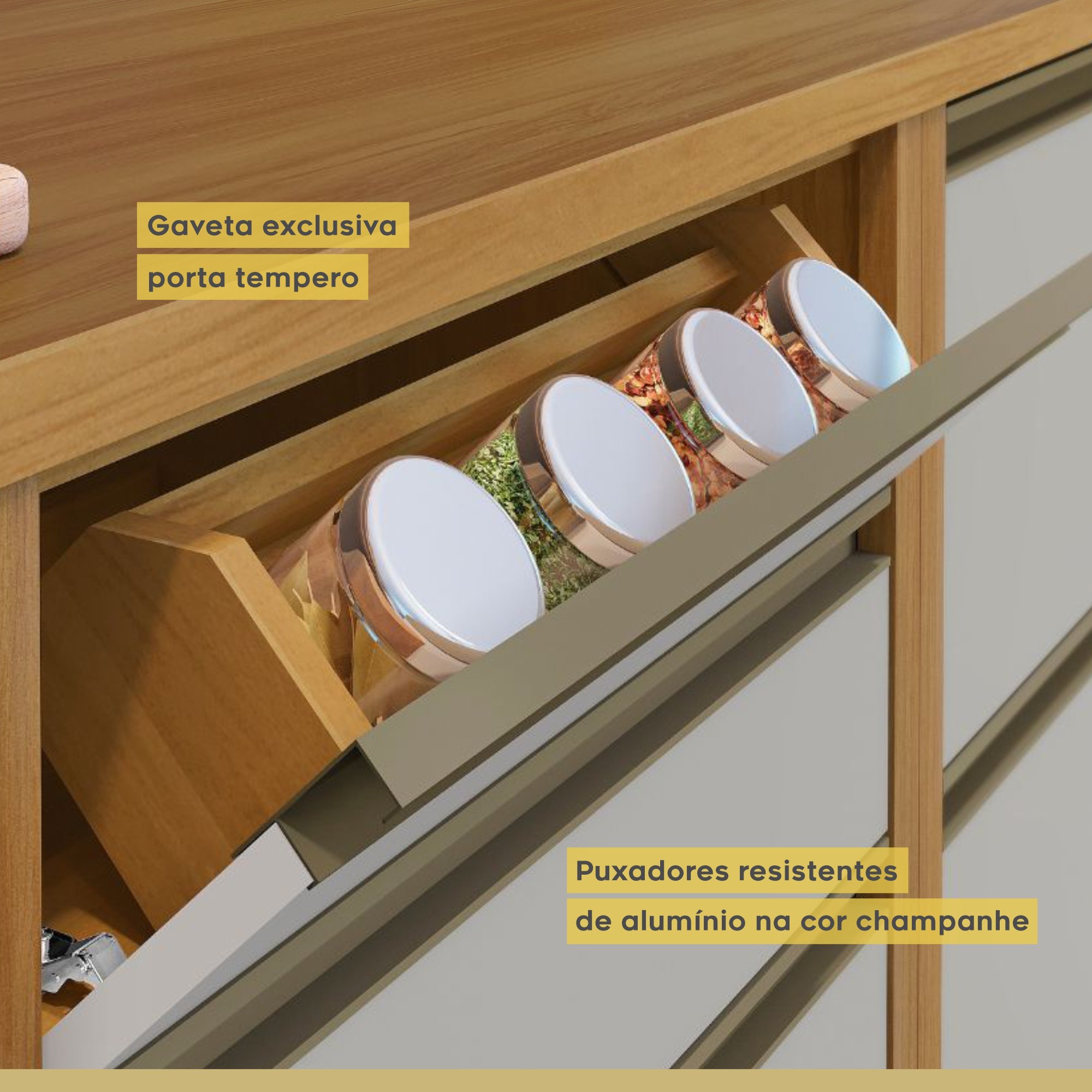 Cozinha Modulada 5 Peças Ripado Baronesa 100% Mdf - 9