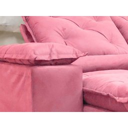 Sofá Retrátil e Reclinável 2,70m em Tecido Veludão C/pillow Nos Braços Athenas:rosa - 5