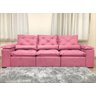 Sofá Retrátil e Reclinável 2,70m em Tecido Veludão C/pillow Nos Braços Athenas:rosa - 3