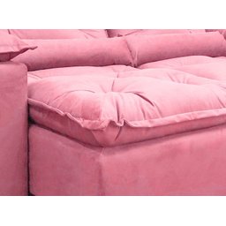 Sofá Retrátil e Reclinável 2,70m em Tecido Veludão C/pillow Nos Braços Athenas:rosa - 6