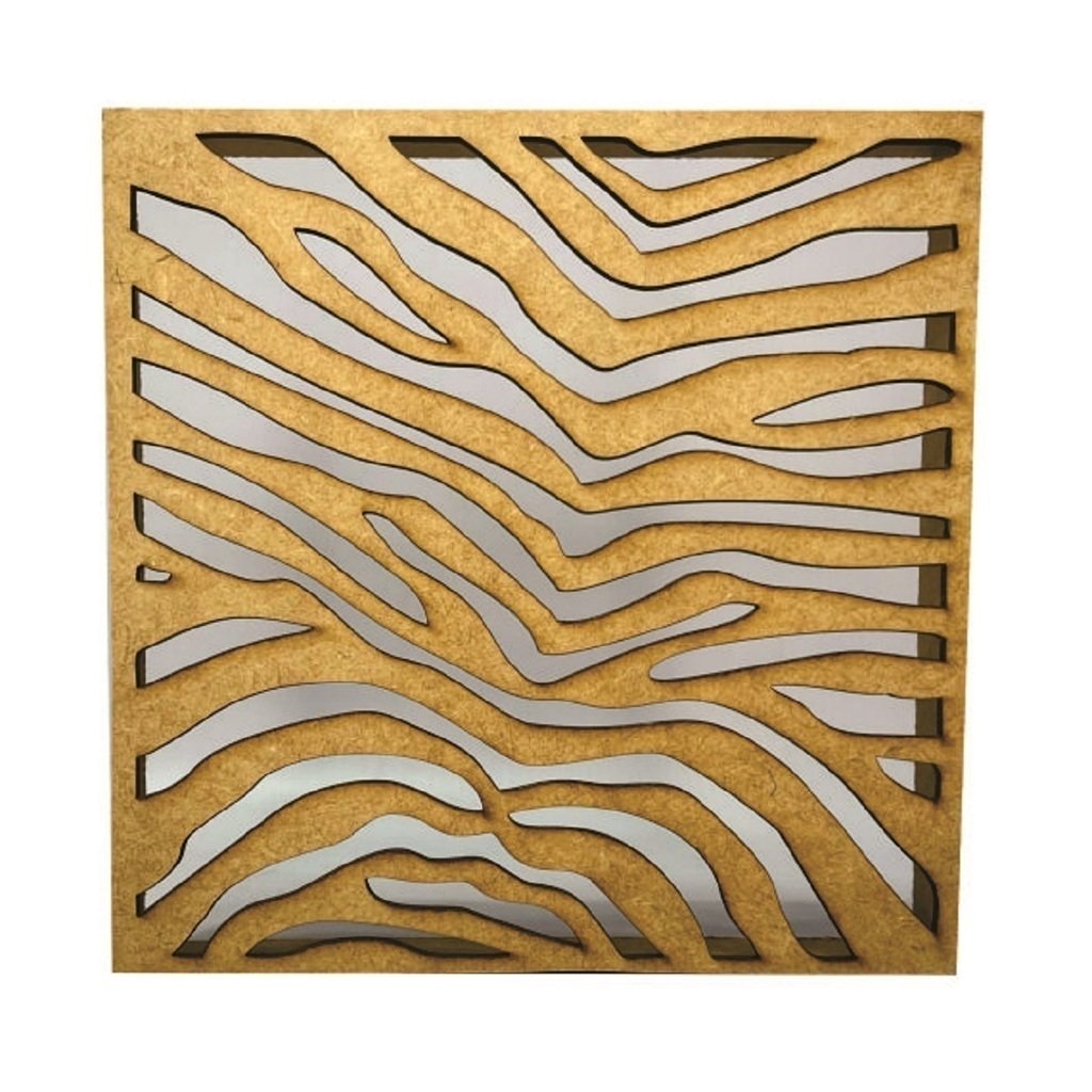 Caixa em Mdf com Tampa Trabalhada a Laser Zebra Cru B 12x12cm - Decorss - 1