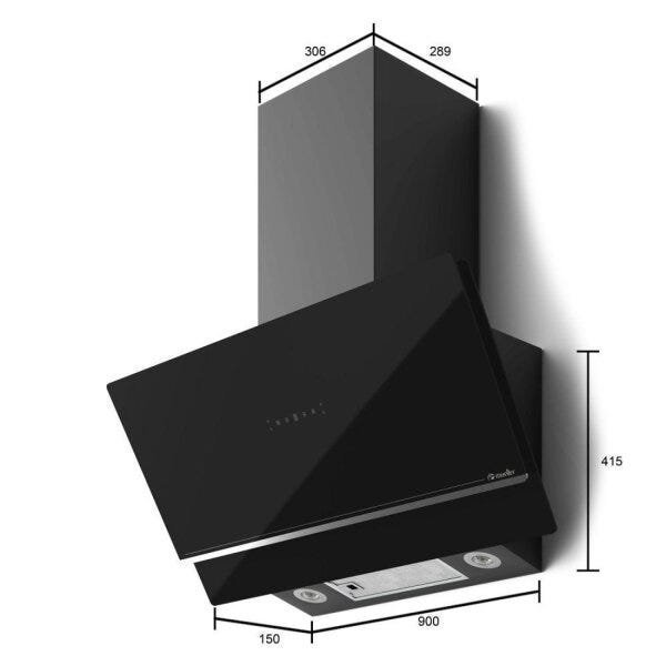 Coifa de Parede Mueller em Vidro 90cm 127V Preto MCF0290G1 Mueller - 4