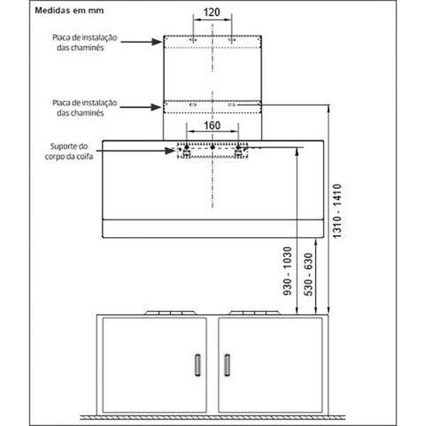 Coifa de Parede Mueller em Vidro 90cm 127V Preto MCF0290G1 Mueller - 9