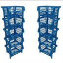 Ver imagem 6 de Cesto Azul Expositor Organizador de Objetos 10 Unidades