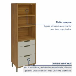 Paneleiro 2 Portas 3 Gavetas Imperatriz 100% Mdf - 2