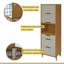 Ver imagem 7 de Paneleiro 2 Portas 3 Gavetas Imperatriz 100% MDF Marrom/Freijó/Off White