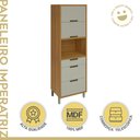 Ver imagem 6 de Paneleiro 2 Portas 3 Gavetas Imperatriz 100% MDF Marrom/Freijó/Off White