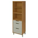Ver imagem 5 de Paneleiro 2 Portas 3 Gavetas Imperatriz 100% MDF Marrom/Freijó/Off White